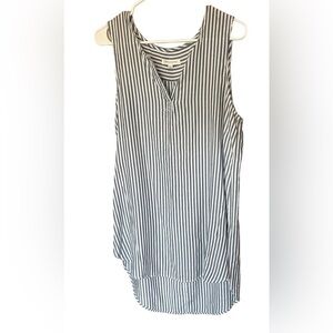 Beachlunchlounge Blue White Striped Linen Blend Sleeveless Size Medium